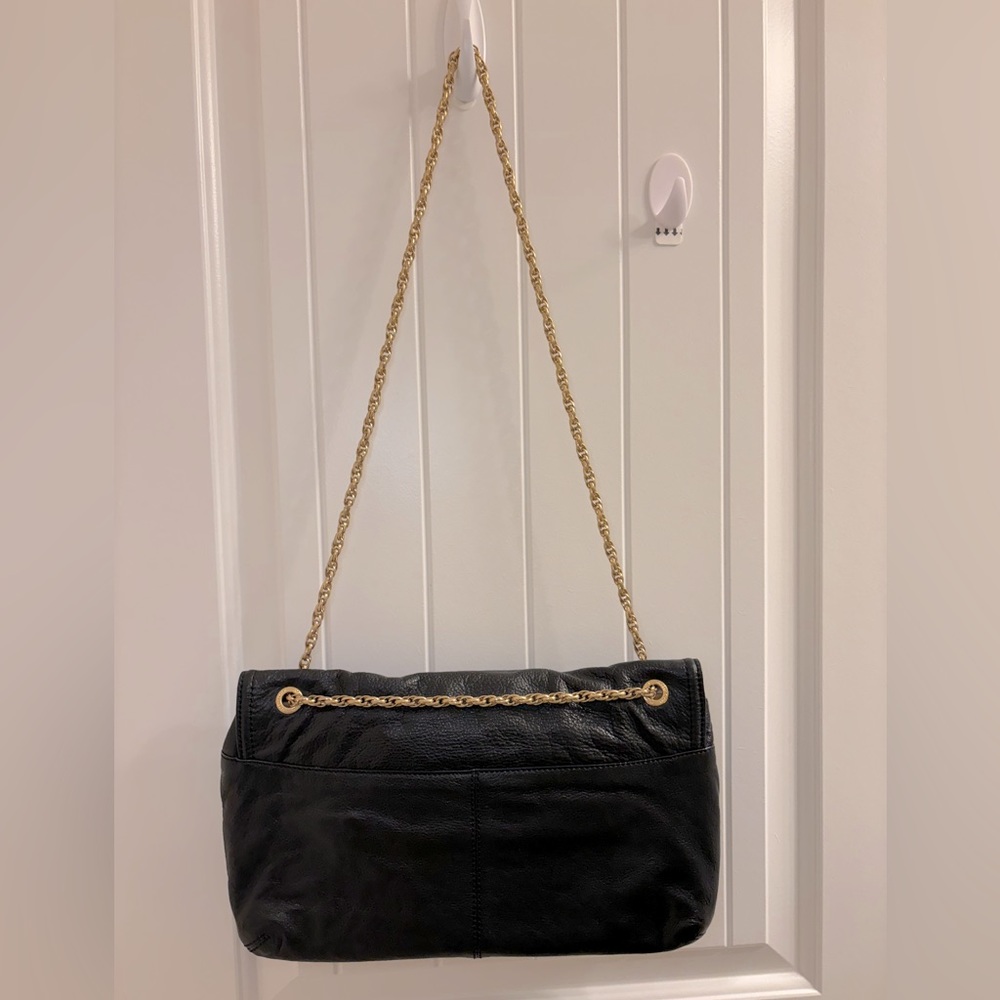 Black Leather BCBG MaxAzria Shoulder/Clutch Bag - Picture 4 of 10